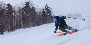 male skier killington pow day