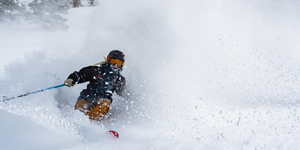female skier pow day at Snowbird